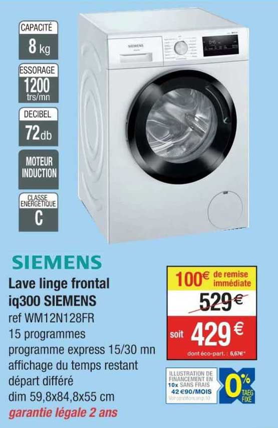 lave linge frontal iq300 siemens