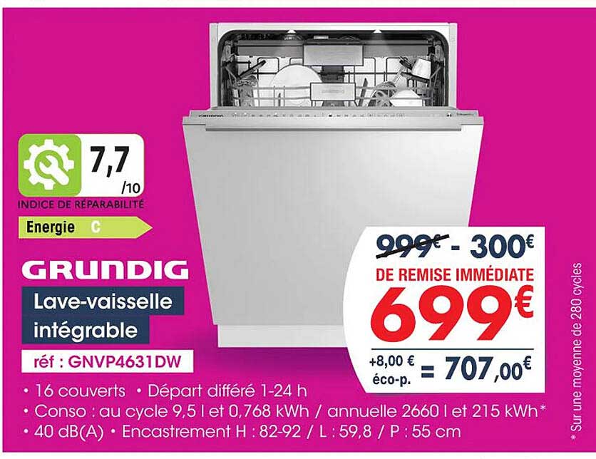 lave-vaisselle intégrable grundig
