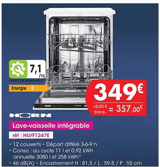 lave-vaisselle intégrable horn