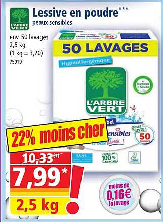 lessive en poudre l'arbre vert