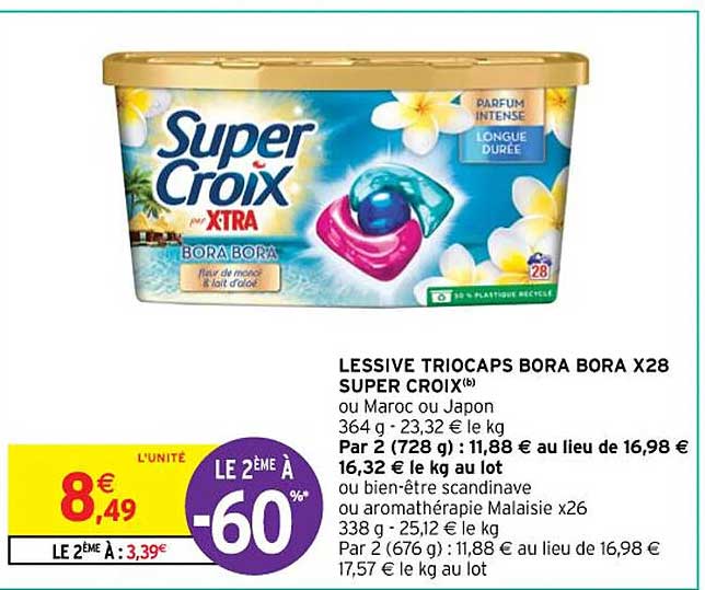 Lessive Triocaps Bora Bora X28 Super Croix
