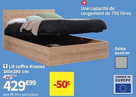 Lit Coffre Kronos 140 X 190 Cm
