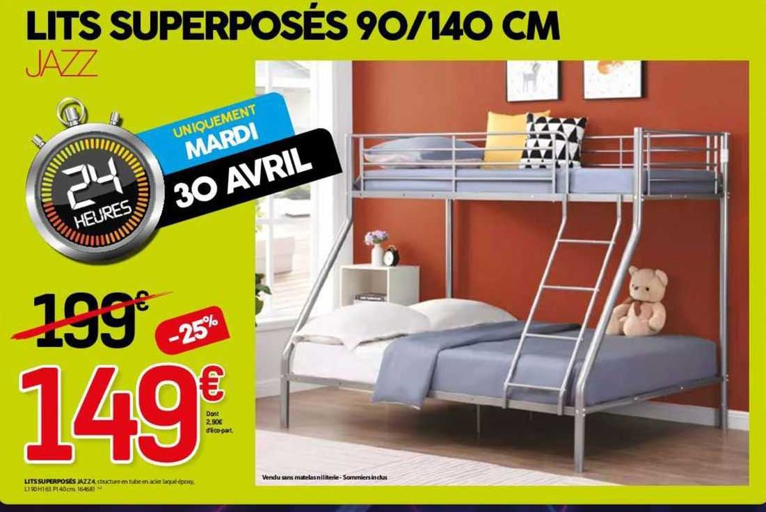 lit superposés 90/140 cm jazz