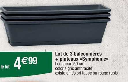 lot de 3 balconnières + plateaux "symphonie"