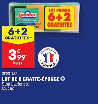 lot de 8 gratte-éponge spontex