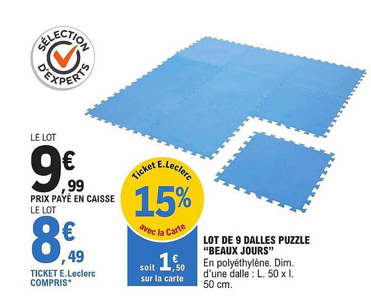 lot de 9 dalles puzzle "beaux jours"