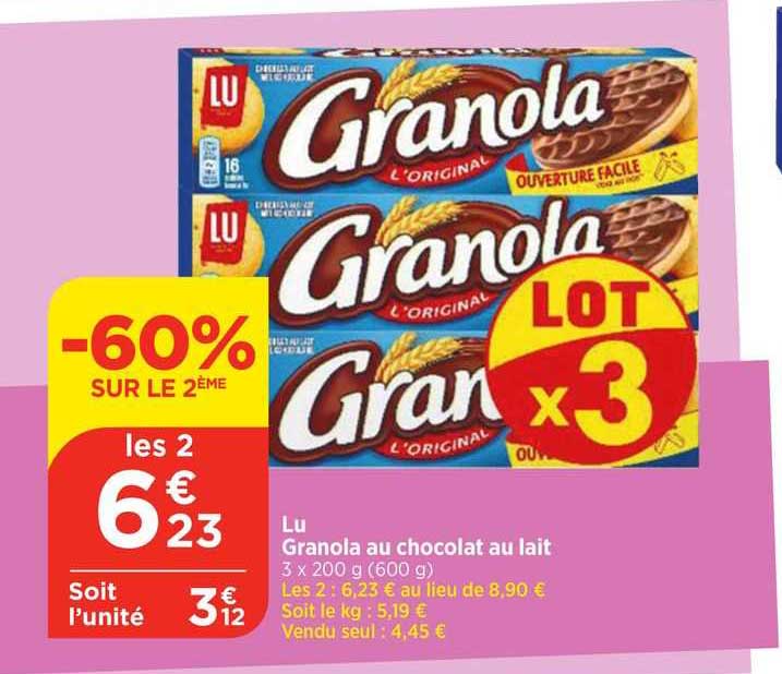 lu granola au chocolat au lait