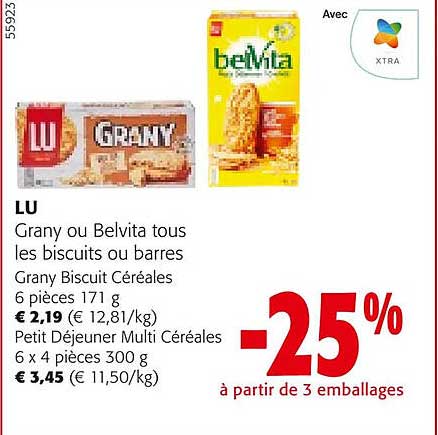lu grany ou belvita les biscuits ou barres