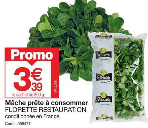 mâche prête à consommer florette restauration