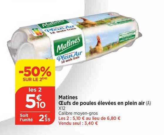 matines œufs de poules élevées en plein air