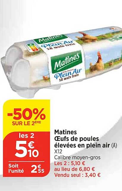 matines œufs de poules élevées en plein air