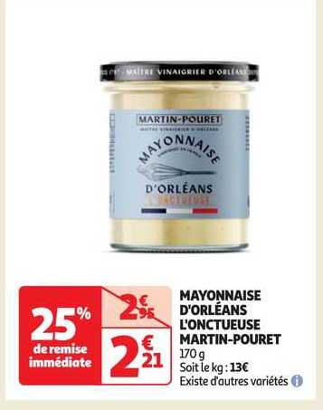 mayonnaise d'orléans l'onctueuse martin-pouret