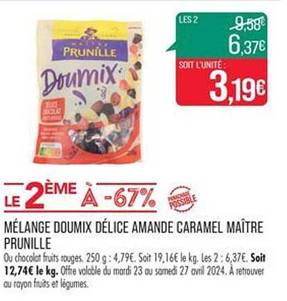 mélange doumix délice amande caramel maître prunille