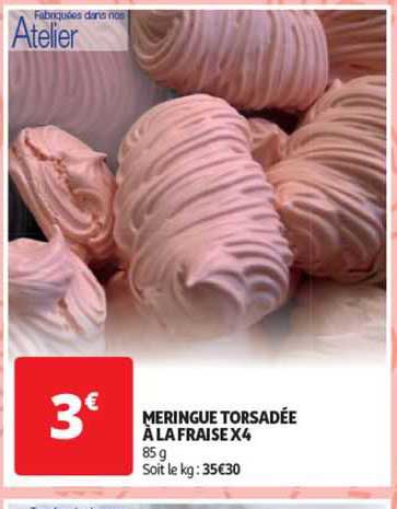 meringue torsadée à la fraise x 4