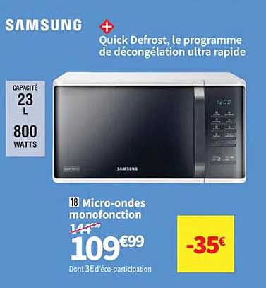 micro-ondes monofonction samsung