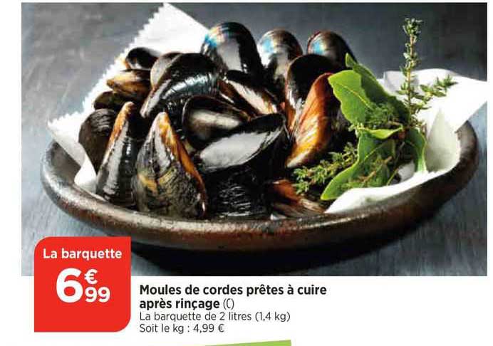 moules de cordes prêtes à cuire après rinçage