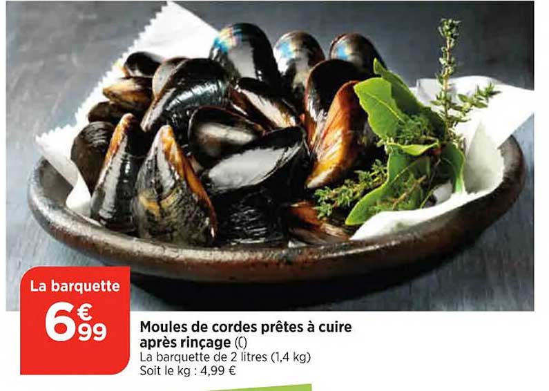 moules de cordes prêtes à cuire après rinçage