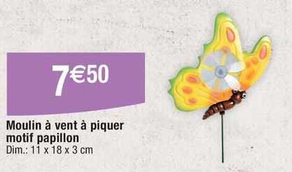 moulin à vent à piquer motif papillon