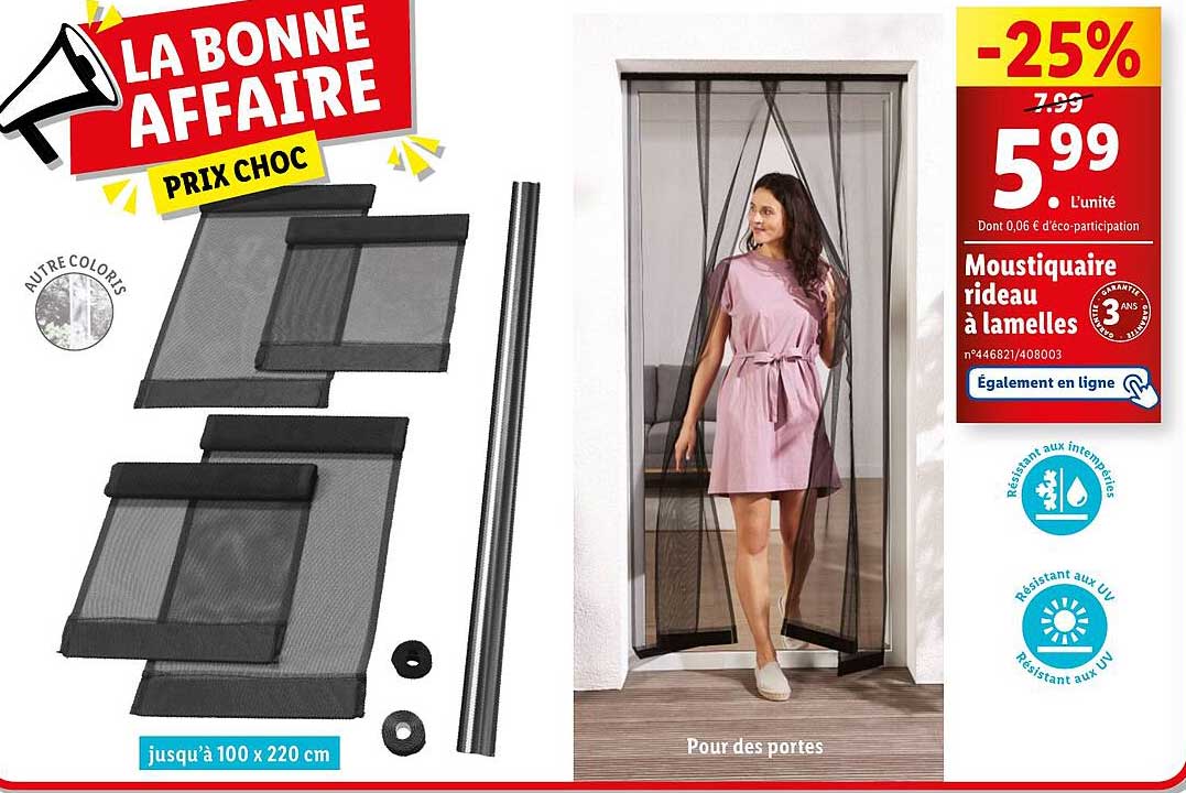 Moustiquaire Rideau à Lamelles