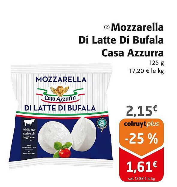 mozzarella di latte di bufala casa azzurra