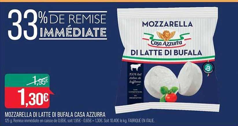 mozzarella di latte di bufala casa azzurra