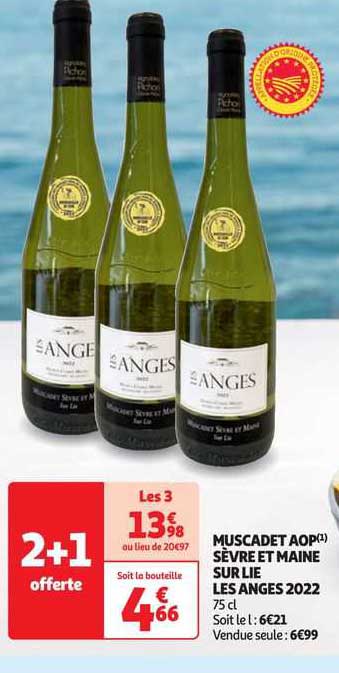 muscadet aop sèvre et maine sur lie les anges 2022