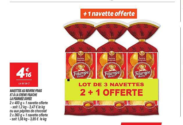 navettes au beurre frais et à la crème fraiche la fournée dorée