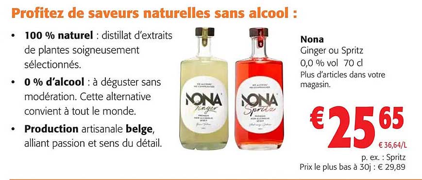 nona ginger ou spritz 0,0 % vol