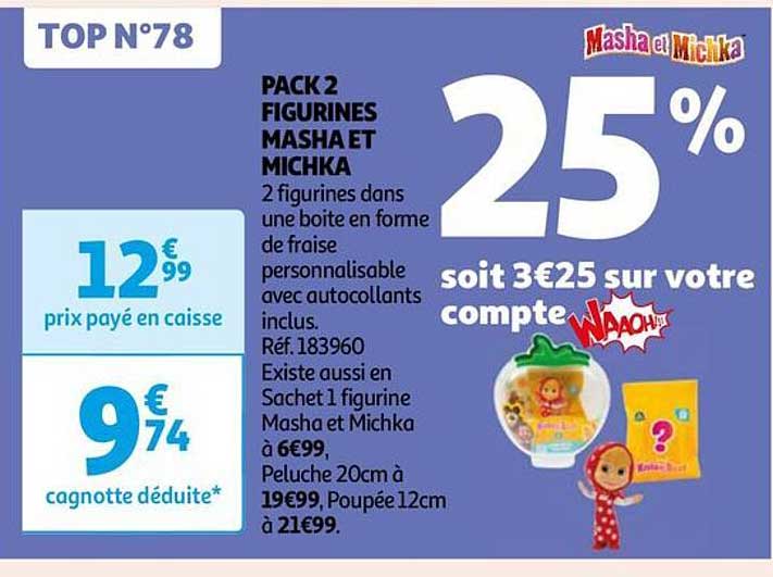 pack 2 figurines masha et michka