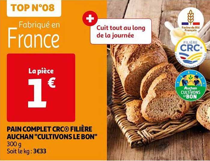 pain complet crc filière auchan "cultivons le bon"