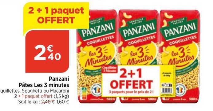 panzani pâtes les 3 minutes