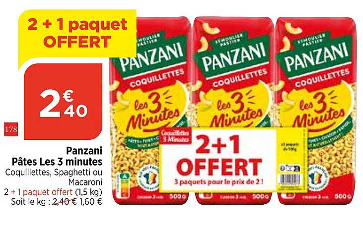 panzani pâtes les 3 minutes