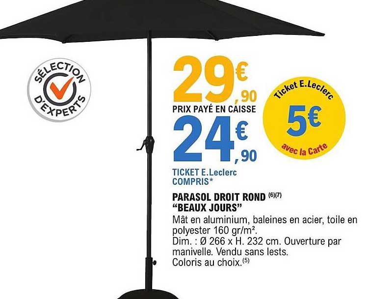 parasol droit rond "beaux jours"