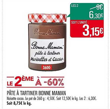 pâte à tartiner bonne maman