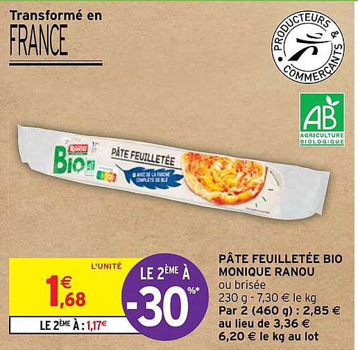 pâte feuilletée bio monique ranou