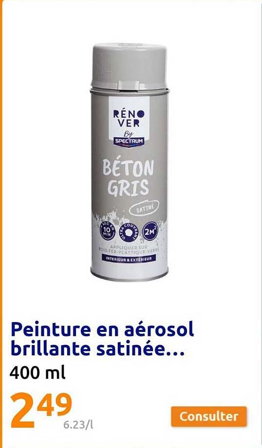 peinture en aérosol brillante satinée...