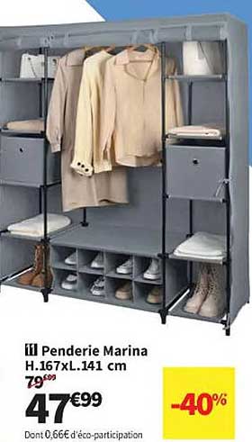 penderie marina h. 167 x l. 141 cm