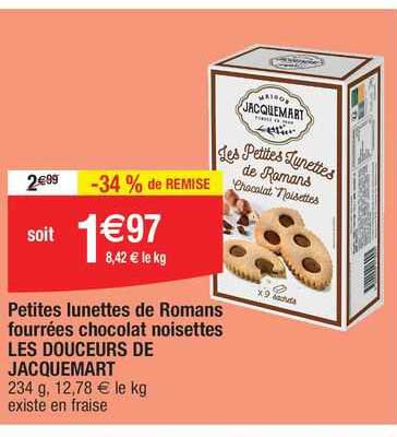 petites lunettes de romans fourrées chocolat noisettes les douceurs de jacquemart