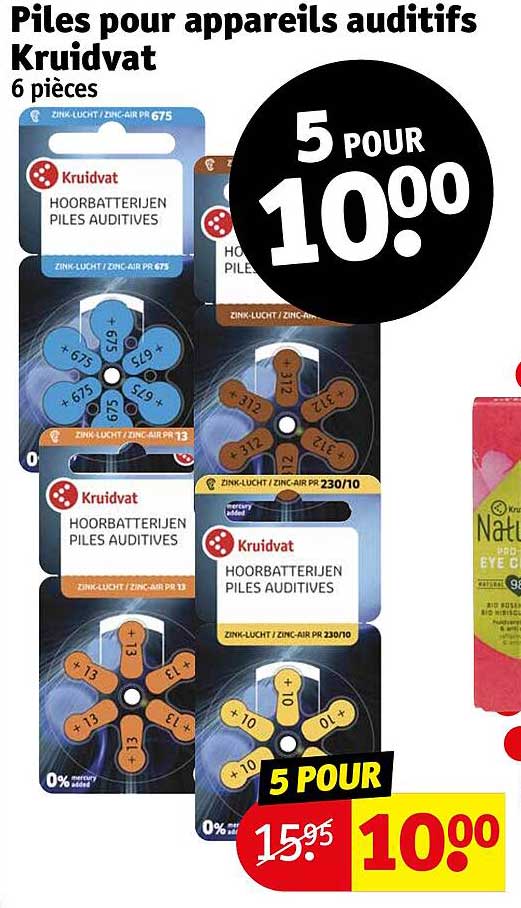 piles pour appareils auditifs kruidvat