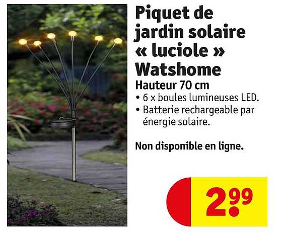 Piquet De Jardin Solaire «luciole» Watshome