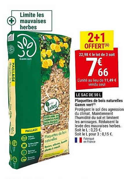 plaquettes de bois naturelles gamm vert