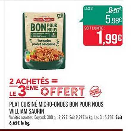 plat cuisiné micro-ondes bon pour nous william saurin