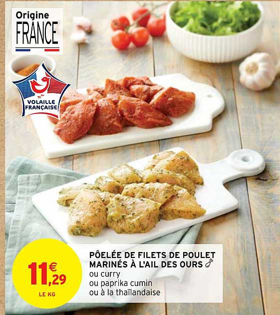 Poêlée De Filets De Poulet Marinés à L'ail Des Ours