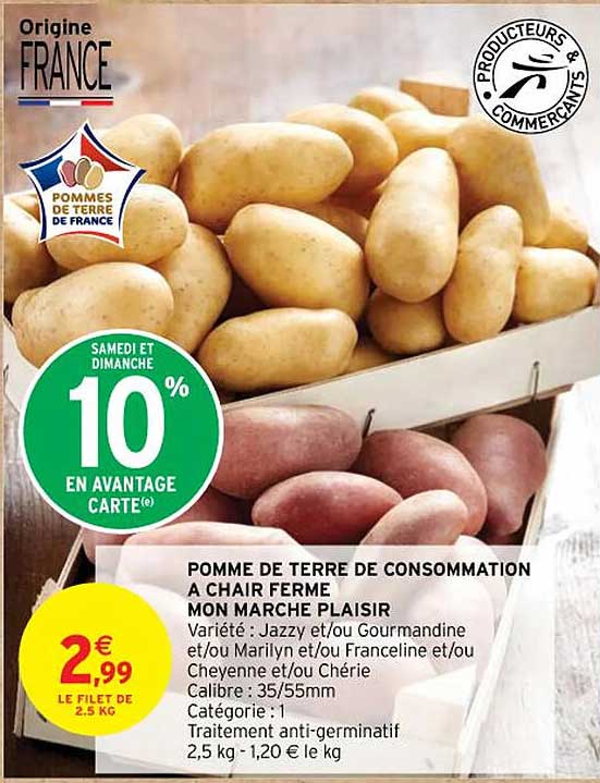 pomme de terre de consommation à chair ferme mon marche plaisir