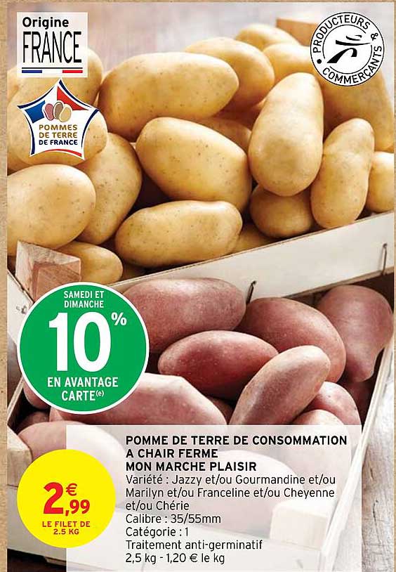 Pomme De Terre De Consommation à Chair Ferme Mon Marché Plaisir