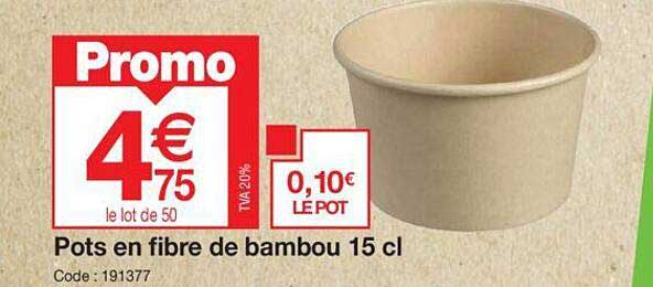 pots en fibre de bambou 15 cl