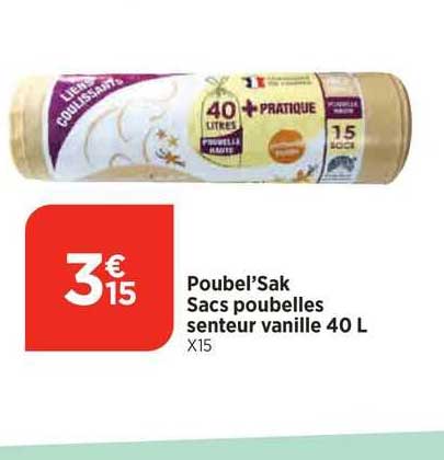poubel'Sak sacs poubelles senteur vanille 40 l