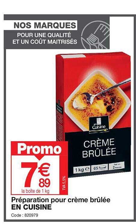 préparation pour crème brûlée en cuisine