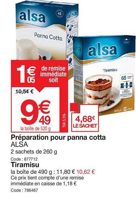 préparation pour panna cotta alsa