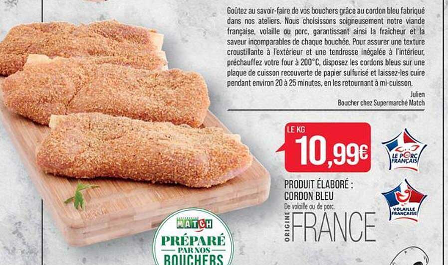 produit élaboré : cordon bleu